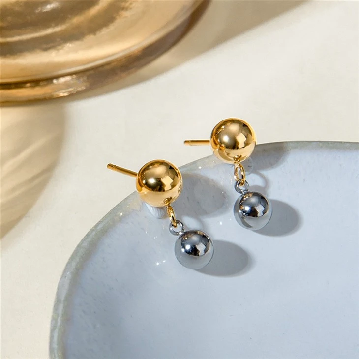 Bead Two Tone Studs