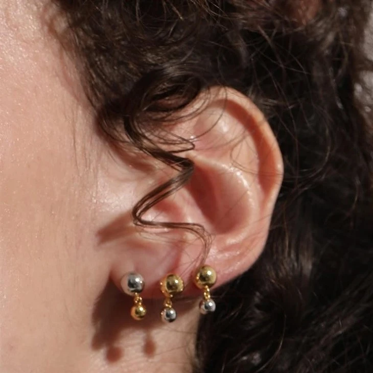 Bead Two Tone Studs