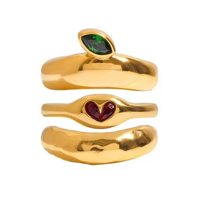 Набор колец с куполом из циркона